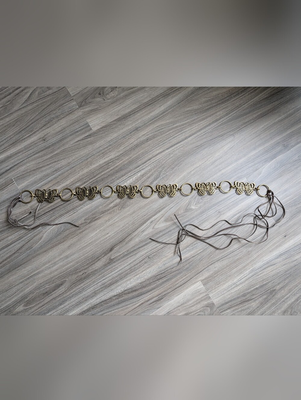 Authentic Vintage Y2K Garage Butterfly O-Ring Tie Chain Belt • Fairycore Boho